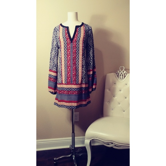 Blue Pepper Print Tunic Dress - Picture 5 of 8